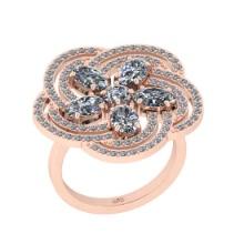 3.51 Ctw VS/SI1 Diamond14K Rose Gold Engagement Ring (ALL DIAMOND ARE LAB GROWN)