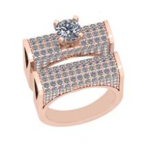 3.11 Ctw SI2/I1 Diamond 14K Rose Gold Engagement Set Ring