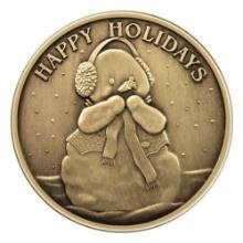 Christmas Bronze 2013 Happy Holidays Snowman 1oz X-12