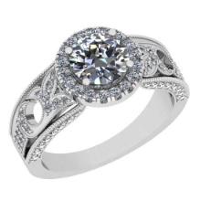 2.31 Ctw SI2/I1 Diamond Style Prong Set 18K White Gold Engagement /Wedding Halo Ring