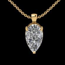 3.58 Ctw VS/SI1 Diamond Style 14 K Yellow Gold Solitaire Necklace(ALL DIAMOND ARE LAB GROWN )