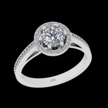 1.25 Ctw VS/SI1 Diamond 18K White Gold Engagement Ring (ALL DIAMOND ARE LAB GROWN )
