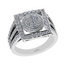 1.82 Ctw VS/SI1 Diamond 14K White Gold Cluster Engagement Ring
