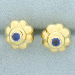 Sapphire Hoop Earring Enhancers In 18k Yellow Gold