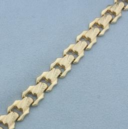 Italian Tank Track Bracelet In 14k Yellow Gold