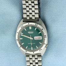 Rare Mens Vintage Automatic Seiko Diver Watch 6106-8100 Green Face
