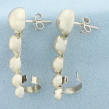 Ball Bead Cuff Earrings In Sterling Silver