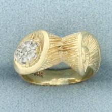 Seashell Scroll Design Pinky Ring In 14k Yellow Gold