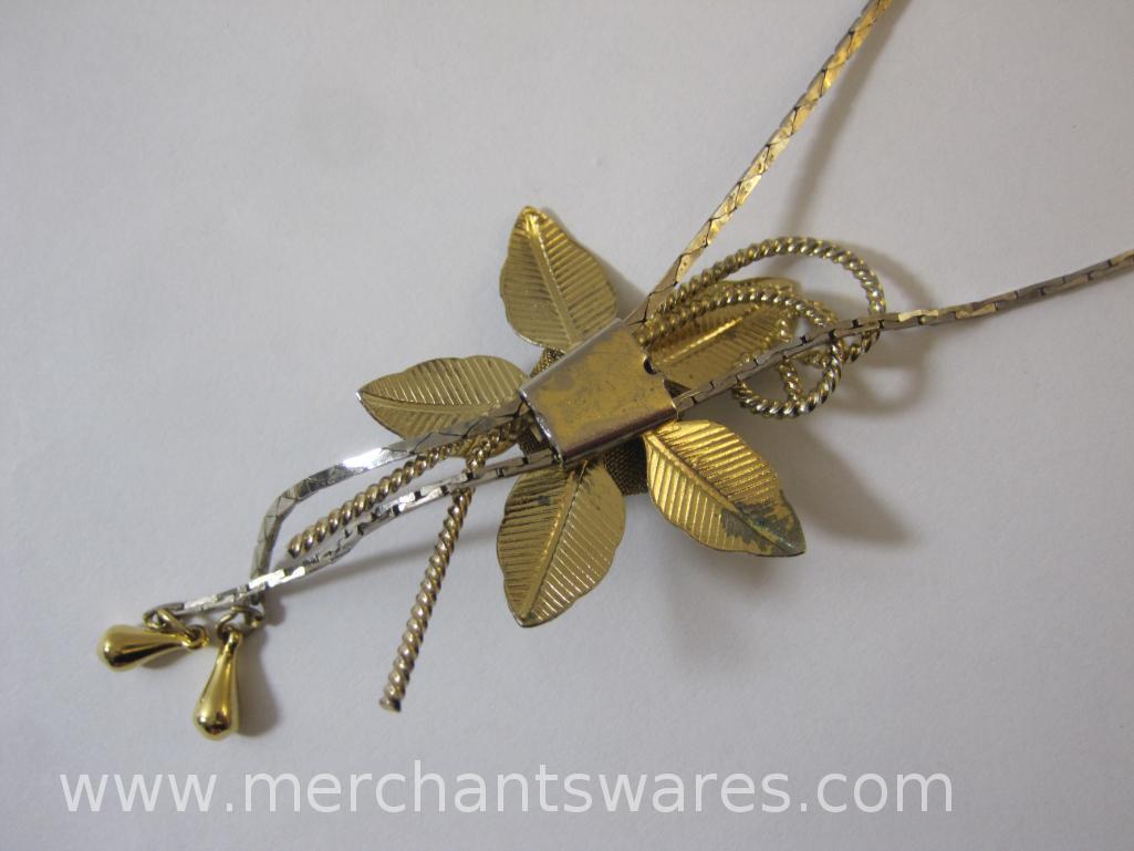 Five Pins Including Cattail, Golden Leaf, Wheat Harvest, Mother of Pearl Leaf and Bolo Style Gold