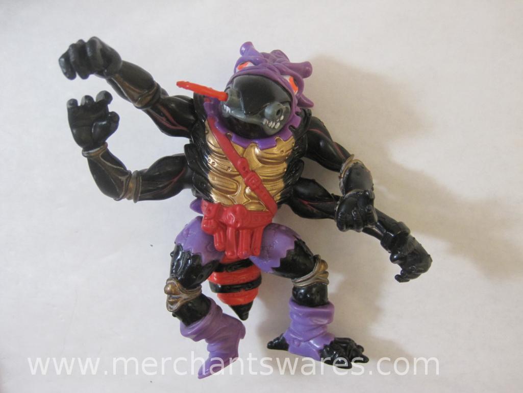 Four Teenage Mutant Ninja Turtles Action Figures including 1992 Anthrax, 1990 Wingnut, 2013