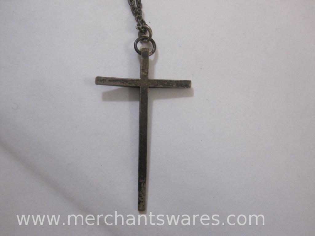 Three Cross Necklaces/Rosary Beads including Gold Filled Cross Pendant and more