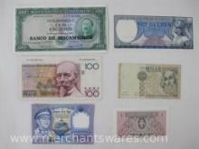 Foreign Currency including Banknotes of Belgium, Mozambique, Suriname, Laos and more