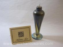 Stuart Abelman 1990 Signed Tiffany Style Oil Lamp, 9oz, with Registration Card, 0L3501F