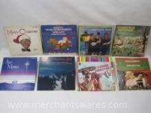 Eight Christmas Vinyl Record Albums Featuring Bing Crosby, Original Rudolph The Red-Nosed Reindeer,