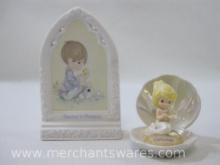 Two Precious Moments Items, Mermaid of the Month October, I Believe in Miracles Plaque, 8 oz