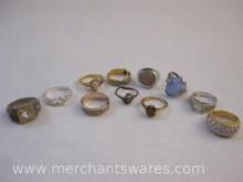 Assorted Costume Rings in Gold Tone and Silver Tone, see pictures AS IS, 2 oz