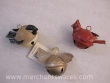 Three Bird Bell Christmas Ornaments, 3 oz