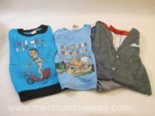 Two Vintage Pee-Wee Herman Kids 5/6 Shirts and Small Costume, 10 oz