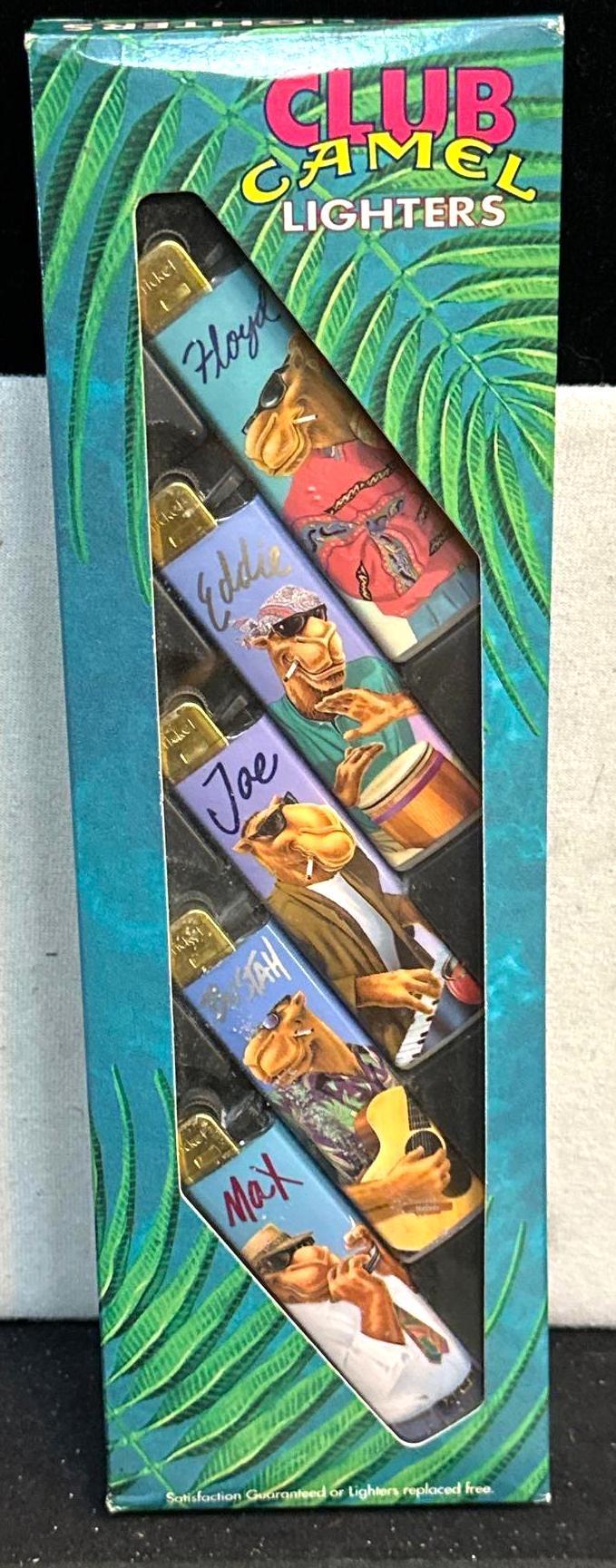 Set of 5 Club Camel Lighters unused in Original Box from 1992