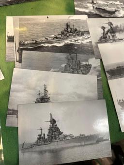 44 US Navy Postcards- Battleships, Air Craft Carriers and Destroyers