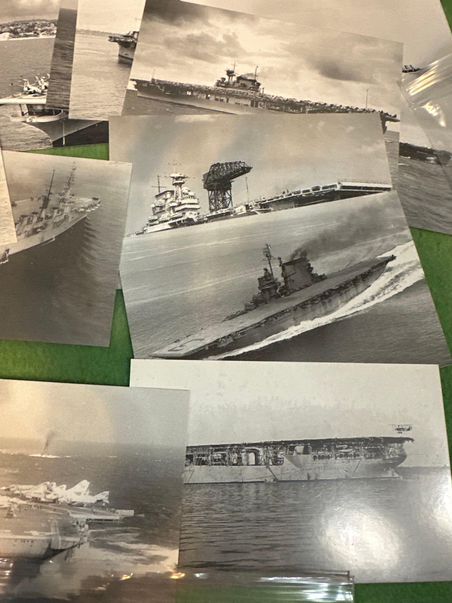 44 US Navy Postcards- Battleships, Air Craft Carriers and Destroyers