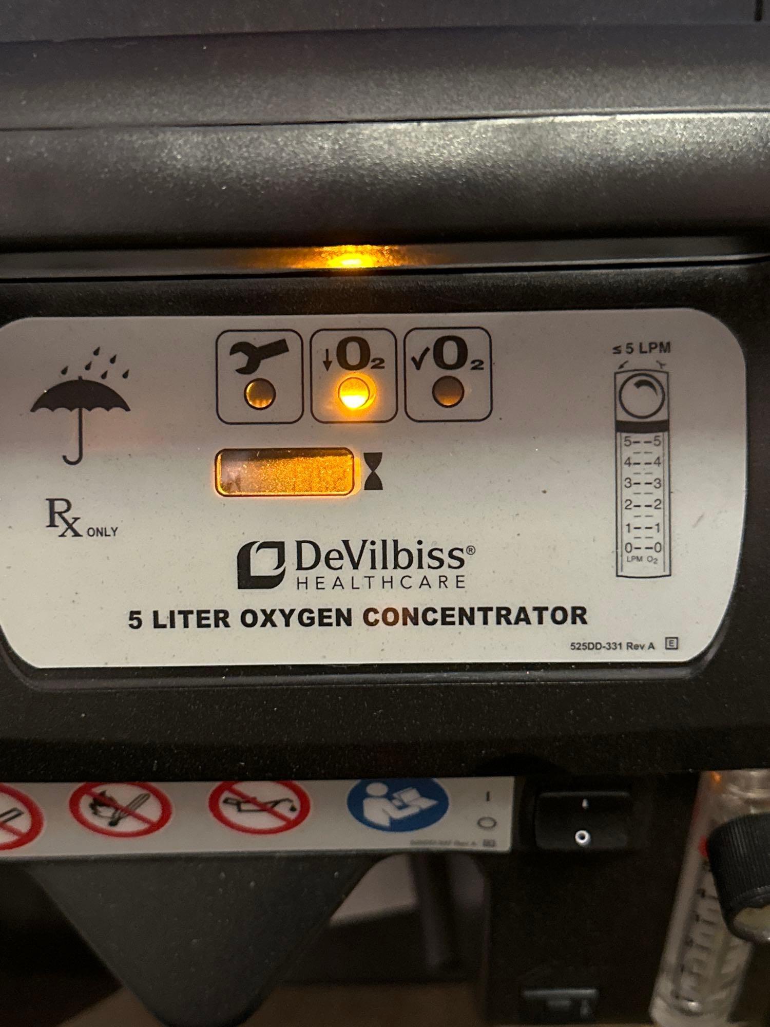 Devilbiss 5 Liter Oxygen Concentrator - works and Oxygen Tank with Cart