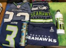 Seahawks Lot- Jerseys, Shirts, Water bottle etc