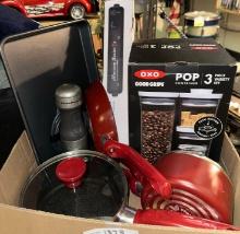 Assorted New Kitchen Items- Pots & Pans, Kitchen Aid Mixer, Vacuum Sealer etc