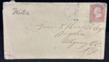 Rare 1866 George Washington 3 cent US Postage Stamp on Envelope