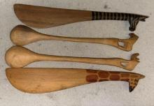 Hand Carved African Wood Utenils