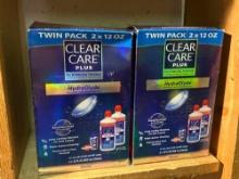 2 Alcon Clear Care + hydraglyde twin pack Contact lens Solution- in date