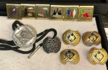 Vintage Boy Scout/Cub Scout Lot- Neck Slides, bolo Tie and Skill Awards
