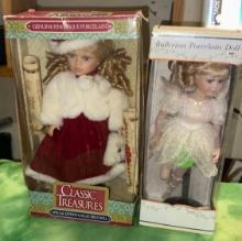 2 New Collectors Porcelain Dolls