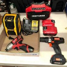 Assorted Cordless Power Tools and Jobsite Radios