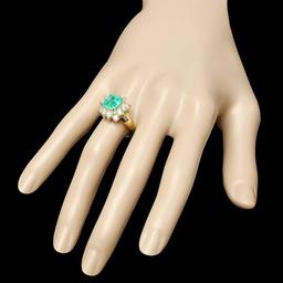 14k Gold 2.50ct Emerald 1.36ct Diamond Ring