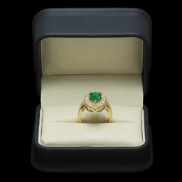 14K Gold 2.21ct Emerald 1.20ct Diamond Ring