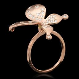 14K Gold 0.78ct Diamond "Butterfly" Ring