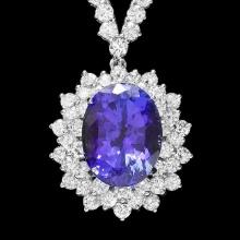 18k Gold 10ct Tanzanite 7.6ct Diamond Necklace