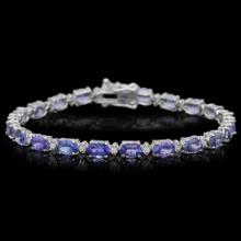 14K Gold 9.34ct Tanzanite 0.40ct Diamond Bracelet