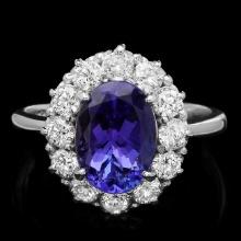 14k Gold 2.60ct Tanzanite 1.00ct Diamond Ring