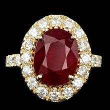 14k Yellow Gold 7.50ct Ruby 1.70ct Diamond Ring