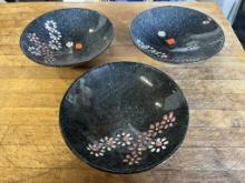 Round Black Ceramic Bowls (LRG)