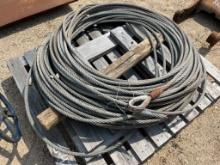PALLET OF 450FT OF 3/4IN CABLE WITH EYELETS