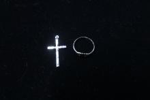 Sterling Silver Ring & Sterling Silver Cross Pendant