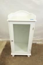 White Glass Door Cabinet