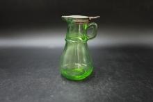 Green Depression Glass Syrup Pitcher