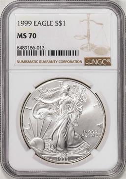 1999 $1 American Silver Eagle Coin NGC MS70