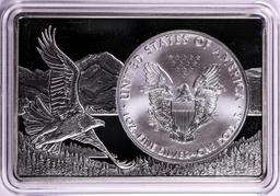 2018 $1 American Silver Eagle Coin & 2oz Silver Bar Set