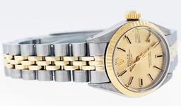 Rolex Ladies Two Tone Champagne Index Datejust Wristwatch