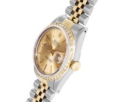 Rolex Mens Two Tone Diamond Datejust Wristwatch With Rolex Box